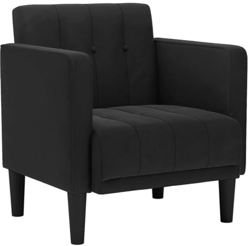 vidaXL Sessel mit Armlehnen Schwarz 53 cm Samt