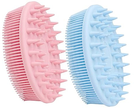 Beaupretty 2 Pz Spazzola Da Bagno a Doppia Faccia Tazza Soffio Protezione Solare Pouf Da Bagno Per Doccia Lavaggio Spugna Balsamo Semplice Tappetino Anti Doccia Maniglia Blue Gel Di Silice