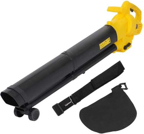 Soplador de hojas eléctrico de 300 W, aspiradora de hojas con correa para el hombro, 270 km/h, 13,2 m³/min, bolsa a granel de 35 l, aspiradora eléctrica portátil para hojas, polvo y suciedad