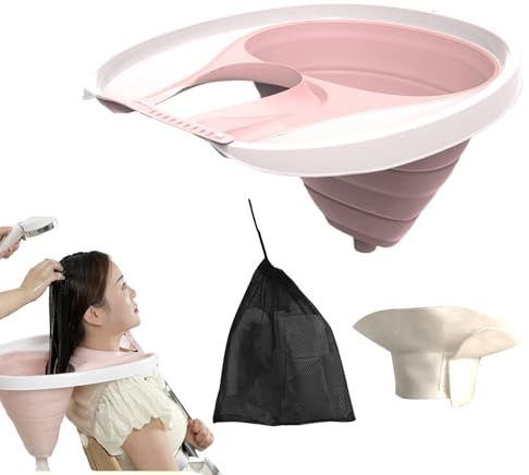Vasca per lavaggio dei capelli reclinabile – bacinella per shampoo post-partum | Vassoio per shampoo regolabile, vasca pieghevole per shampoo con tubo di scarico, strumento per il lavaggio dei capelli