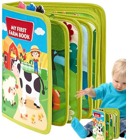 Generico Bunny Board - Libro delle attività 20 in 1 con Animali e Fattoria | Piccole educative del Giocattolo educativo | Stimolazione precoce | Abilità motorie per Bambini a casa