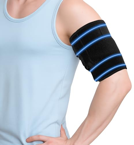 1 Stück Oberarm Bandage für Muskelverspannungen und Schmerzen Lindern (S) | Verstellbare Bandage Oberarm Muskelfaserriss, Bizeps & Trizeps Armbandage Kompressionsverband für Sport und Erholung nach
