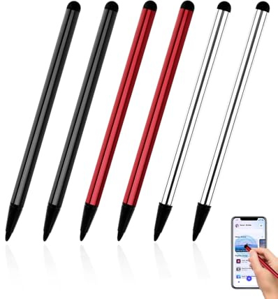 Donvuka 6 Stück Tablet Stift, 2 in 1 Universeller Touchscreen Stift mit Feiner Spitze für Handy, Tablet, Ipad, Samsung, Android und Andere Touchscreens