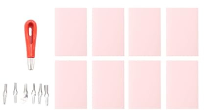 Kit de fabricación de sellos, 8 Uds., bloques de talla de goma rosa, cortador de linóleo, herramientas de tallado de linograbado para impresión en bloques, suministros de impresión