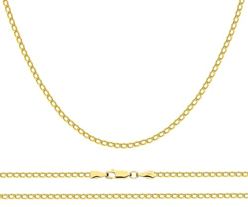 LAMUR Halskette aus 585er-Gold, Kette für Damen & Herren, Goldkette für Sie & Ihn, Goldschmuck mit Reinigungstuch & Geschenkverpackung, Unisex (Panzerkette 55cm Länge & 2,7 mm Breite)