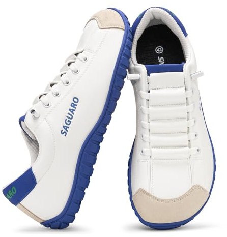 SAGUARO Zapatillas Barefoot Hombre Mujer, Calzado Minimalista Respetuoso - Zapatos Casual Deportivos para Pies Anchos, Ligeros y Antideslizante para Uso Diario, Trabajo y Viaje Azul,Gr.41