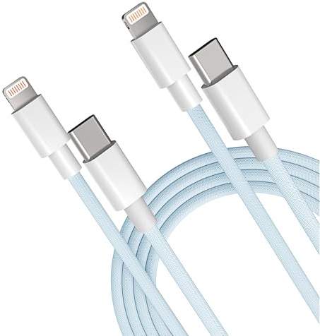 2Pack USB C to Lightning Cable [Apple MFi Certified] iPhone Fast Charger Cable (2, Blue, 1M) | for iPhone 14 Pro Max/14 Pro/14/13 Pro Max/13 Pro/13/12 Pro Max/12 Pro/12/11 Pro Max/Xs Max/XR/ 8 Plus/iPad AirPods Pro