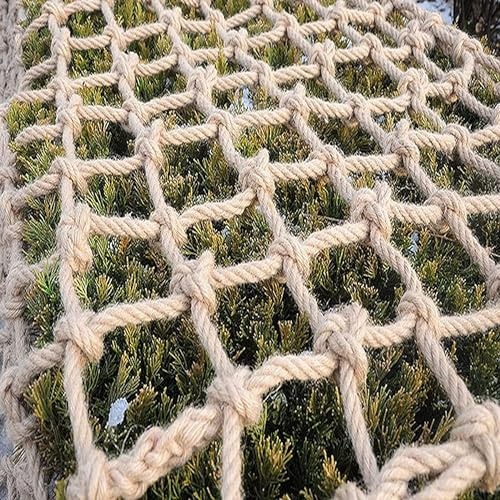 ELzEy Sisal Rope Climbing Net, Cargo Ladder For Daily Sports And Recreation, Netting(3 * 4m)