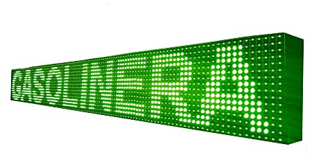 Cartel LED programable por WiFi/Letrero programable/Pantalla programable/Pantalla de texto con movimiento/Rótulo luminoso (128x16 cm, Verde)