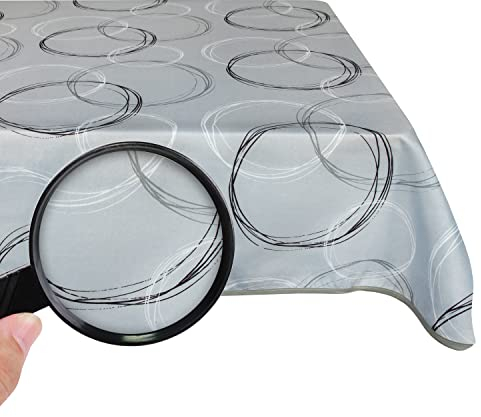 Valia Home Tischdecke mit Teflonbeschichtung für Innen- & Außenbereich anwendbar Wasser & Schmutzabweisend Dank verlässlichem Lotuseffekt - 140 x 200 cm grau
