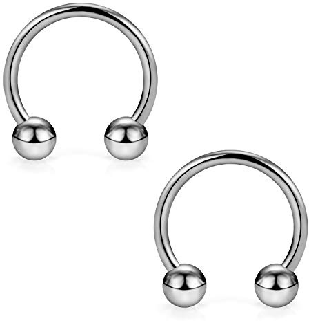 SCERRING 2PCS 16G G23 Titanium Septum Ring Nose Rings Hoop Helix Daith Cartilage Tragus Earrings Eyebrow Body Piercing Jewelry 10mm