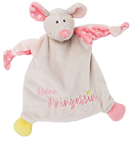 NICI Schmusetuch Maus Kleine Prinzessin 25x25 cm – Schnuffeltuch ab 0+ Monaten – Kuscheltuch für Babys & Kleinkinder – Baby Kuscheltier/Schnuffeltuch – Schmusetuch für Mädchen & Jungen
