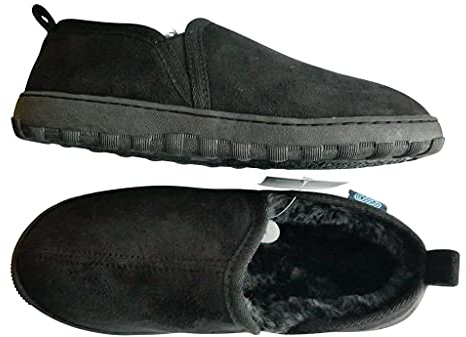 Activ8 Wellbeing Men’s Slippers With Arch Support Orthotic Insoles, Faux Fur Lined, Warm Cosy & Comfortable, Relieve the Pain from Plantar Fasciitis, For Indoor Use, Non Slip Sole - Black (10 UK)