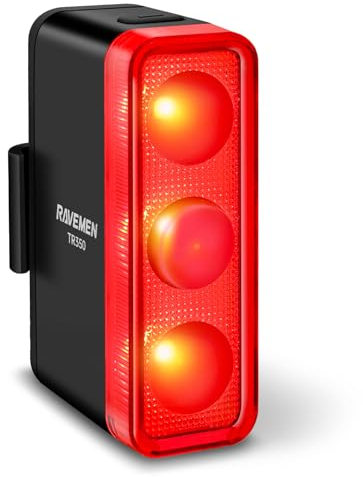 RAVEMEN TR350 350 Lúmenes Luz Trasera de Bicicleta, Freno Luz de Bicicleta Trasera Visible de Noche Diurna para Conducción Urbana