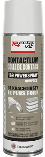 169 Powerspray compact - Colle de contact puissante - Rectavit - 500 ml Transparent