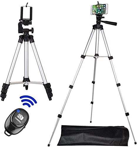 RajoNN Trépied Long Télécommande Retardateur Obturateur De Caméra Compatible Bluetooth Clip De Fixation Trépied Ensembles Kit pour Support De Téléphone Trépied De Téléphone Portable Trépied De