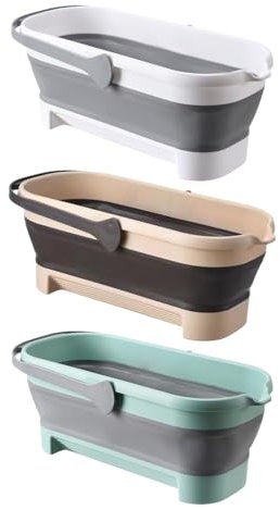 Cubeta pequeña para fregona, cubo portátil para la colada de agua, cubo resistente para fregona, cubo de agua para mopa, lavabo rectangular para almacenamiento en el hogar, lavandería y cocina, 18.35