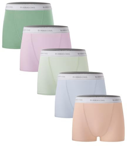 BAMBOO COOL Womens Bamboo Boxer Briefs Underwear Soft Stretch Boy Shorts Panties for Women