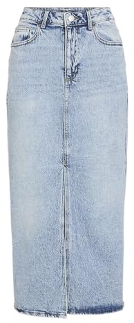 Vila dam Vijaf Hw Midi denim kjol Noos jeanskjol, blå, 36