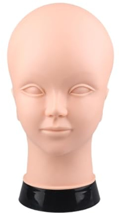 sporful Tête de mannequin chauve en PVC pour présentation de perruque, coiffure, salon, maquillage, chapeau, bandeau, lunettes