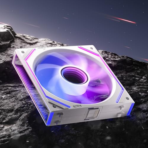 AsiaHorse Dawn Pro RGB Ventola per pc, 120 mm, reverse, daisy chain, Infinity Mirror, HDB, 71 CFM, 1850 r/min, 2,6 mm H2O, cavo PWN 4 poli e cavo ARGB 5V 3 poli, per Asus Aura, ASRock, Gb, MSI, bianco