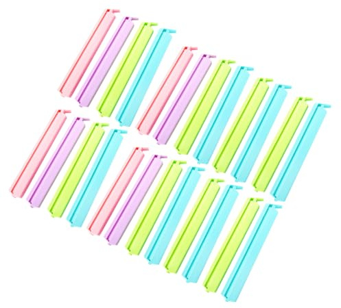 Didiseaon 24Pcs Food Seal Clip Set Plastic Snack Bag Sealer Clips Clamps for Food Storage for Snacks Bread and Dry Fruits Easy to Use Airtight Design