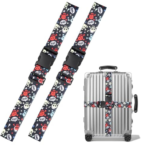 2 PCS Sangle Valise, Ceinture à Bagages Réglable Sangle, Faciliter l'Identification des Valise Voyage, personnalisée, pour Fermeture Sécurisée, pour Bagages Sacs Sacoches