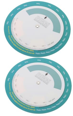 EXHUMKY 2piezas Rueda Salud Para Medir Imc Tabla De Imc Colgante Pared Herramienta De Para Seguimiento De Peso Casa Calculadora De Para Gimnasio