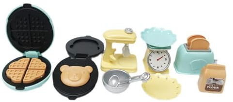 Oxxggkao Educational Tiny Bread Maker Set For Dollhouses Enthusiasts Complete With Grinding Tool And Dishware Imaginative Play Kitchenware For Children