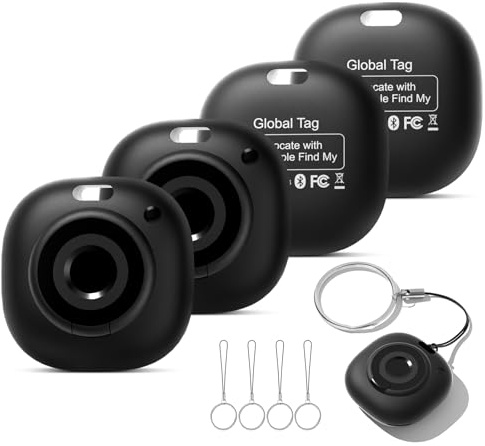 Air Smart Tag Finder Traceur, Compatible Apple « Find My » (iOS Uniquement), pour Valises/Sacs/Clés/Vélos/Cartables, Pile Amovible Lot de 4