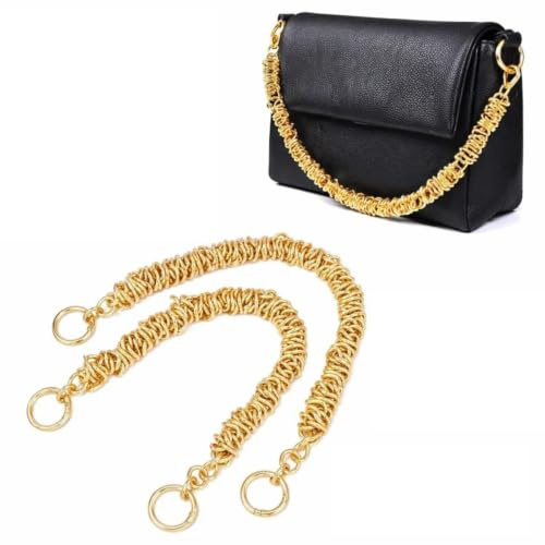 NICOLINI 2 Pcs Cadena Dorada Bolso de Mano Correa de Cadena Metal Corta Asas de Repuesto Adorno Decorativa Grueso Elegante Reemplazo Asa Bolso Oro Aleación de Metal Anti Rotura