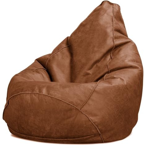 Lounge Pug - Distressed Leather - Bean Bag Chairs - HIGHBACK Gaming Chair Beanbag UK - BRITISH TAN