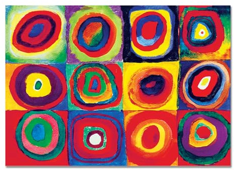 Giallobus - Quadro - Vassily Kandinsky - Studio del colore - Vetro acrilico - 100L x 70l cm - Pronto da appendere - Quadri moderni per la casa