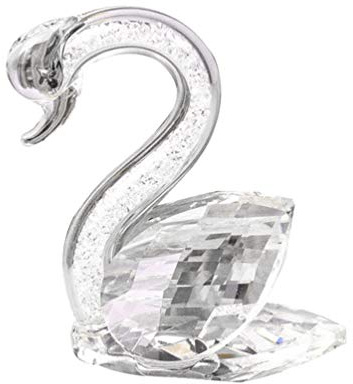 VOSAREA Kristall Schwan Figur Hochzeit Briefbeschwerer Statue Glas Figur Briefbeschwerer Ornament Feng Shui Sammlung für Zuhause Schaufenster