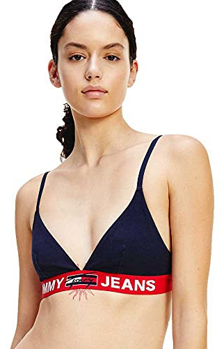 Tommy Jeans Dam triangel bralette ofodrad BH, öken himmel, S, Öken himmel, S