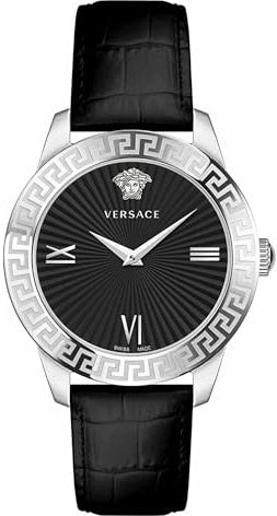 Versace Damen Analog Quarz Uhr mit Leder Armband VEVC008 21
