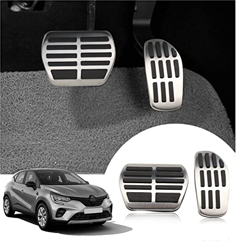 LFOTPP Compatible with Renaul-t Clio 5 / Captur 2 / Arkana/Kadjar/Koleos/Dacia Duster [Automatic Transmission] Pedal Cover, Aluminum Alloy Anti-Slip Accelerator Brake Pedal Pedal Caps