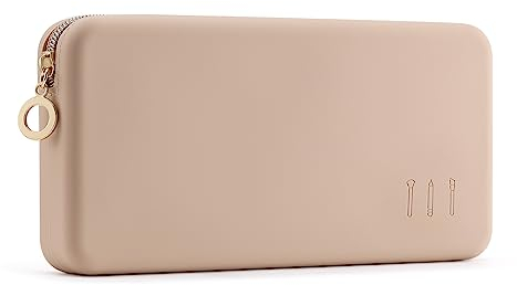 FVION Makeup Pinsel Halter, Tragbarer Kosmetiktasche, Makeup Pinsel Organizer für Reisen, Große Make-up-Tasche Schminktasche Kosmetiktasch Organizer (Khaki)