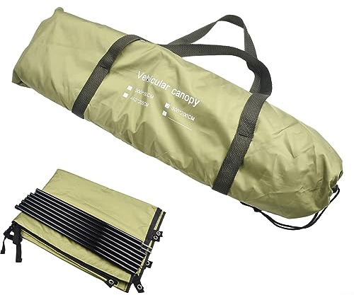 300×200cm Green Waterproof Car Side Campervan Awning, Portable Auto Canopy Camper Sun Shade for Motorhome Van Campervan Suv Camping, Picnic