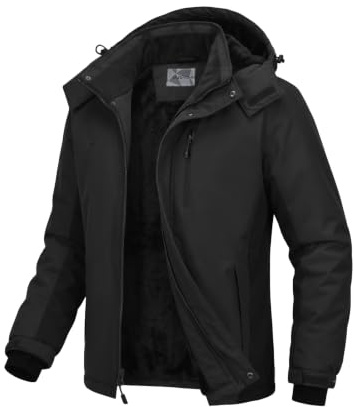 OutPro Herren Skijacke Winterjacke Warme FleecejackeWasserdicht Winddicht Funktions Baumwolljacke Winterjacke Outdoor Wandern