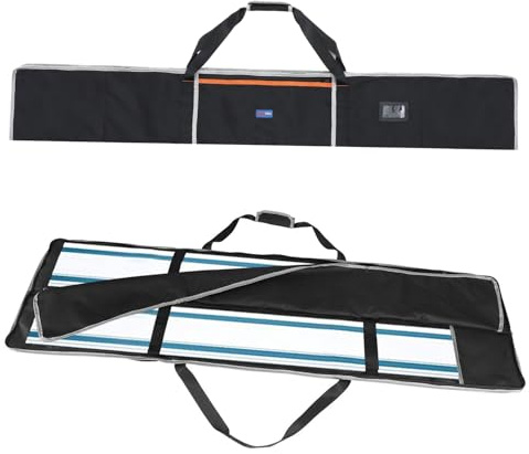 WISEPRO Sac pour rails de guidage de 1,4 et 1,5 m avec 2 compartiments à accessoires pour jusqu'à 2 rails, sac universel double face avec poignée et bandoulière, rembourrage absorbant les chocs