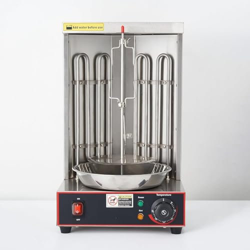 Dfdieratve Macchina Elettrica Verticale per Spiedini Shawarma con 2 Tubi Riscaldanti e Taglierina Elettrica per Spiedini, per Feste in Cucina, Ristoranti e Case,barbecuestove