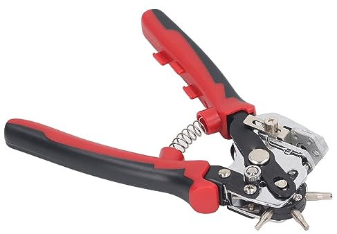 Revolvierende Lochzange, 6Löcher, 360 Drehbares Leder-Lochstanzer-Werkzeug für Gürtel, Uhrenarmbänder,Handtaschengurte,Verstellbarer Rand, V-förmiger Messerkanten-Gürtellochstanzer