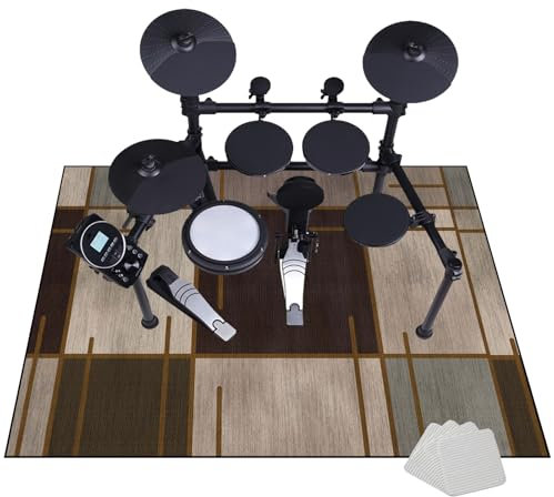 Tappetino per Batteria e Percussioni - Tappeto a Tamburo Insonorizzato - Tappeto per Batteria - Tappeti Rettangolari Antiscivolo per Batteria Elettroniche Rullante Acustica Grancassa 140 x 120 cm
