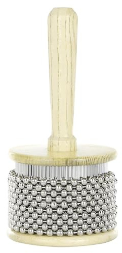 Strumento Kabasa in legno - Strumento Kabasa con shaker a mano | Perline in acciaio inox, shaker a percussione, shaker a percussione con manico in legno, strumento Kabasa in legno, percussione Kabas