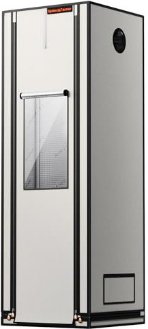 Spider Farmer Pro Grow Tenda 60 x 60 x 180 cm, con porta roll-up, finestra di osservazione, lamiera inferiore rimovibile, tessuto mylar 2000D, per impianto idroponico interno SF1000, SE1500, G1500