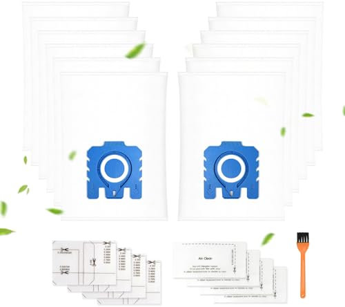 Cycbiki 12 Pack GN Vacuum Dust Bags Compatiable with Miele Hoover Bags,3D Efficiency for Classic C1,Complete C2 C3,S227 S240,S270,S400,S600,S800,S2,S5,S8 Series