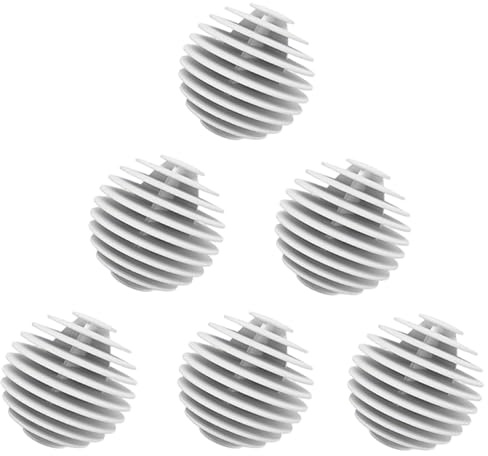 Lot de 6 balles de séchage réutilisables pour sèche-linge - Doudoune en duvet - Balles de lavage antistatiques - Réduit les plis et le temps de séchage pour machine à laver - Blanc