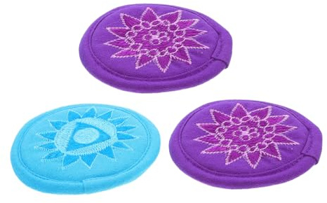Toddmomy 3 Stück Meditative Klangschalenkissen aus Leichtem Handgefertigtem Stoff Rundes Klangschalenpad in Lila und Blau Dekoration Zubehör für Tibetische Meditationsschalen