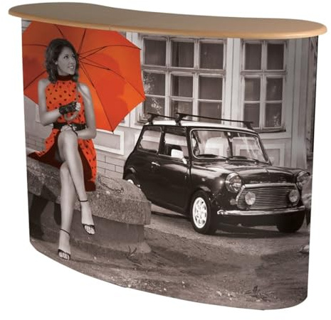 Techness uk ltd Trade Show Display Tension Frame Display Portable Pop Up Trade Show Display Counter Promotion Foldable Podium Table Stand (Including Hardware+Design+Print)
